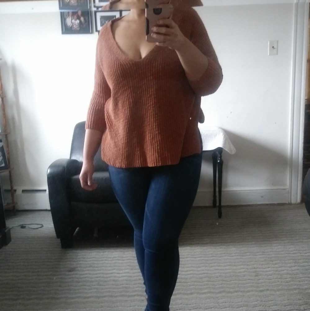 Express Wide v-neck Sweater